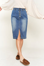 Load image into Gallery viewer, Denim button down front midi skirt JBJ1077
