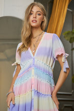 Cargar imagen en el visor de la galería, V-Neck short Puff Sleeve Maxi Dress
