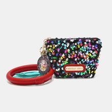 Load image into Gallery viewer, Nicole Lee USA Sequin Pouch Wristlet Keychain
