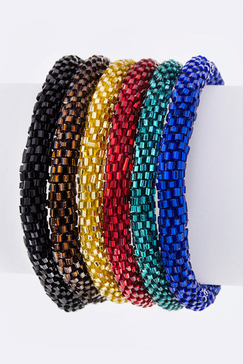 Nepal Roll Up Bracelet - METALIC