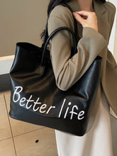 Cargar imagen en el visor de la galería, BETTER LIFE PU Leather Tote Bag

