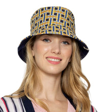 Cargar imagen en el visor de la galería, Navy Geometric Reversible Bucket Hat
