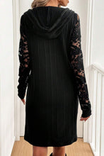 Load image into Gallery viewer, Lace Patchwork Long Sleeve Hooded Dress
