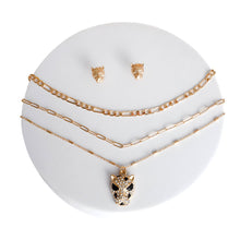 Load image into Gallery viewer, Gold Leopard Layered Chain Necklace
