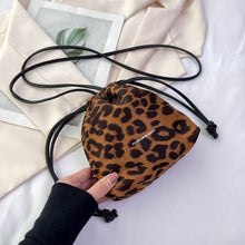 Load image into Gallery viewer, Drawstring Leopard Crossbody Bag
