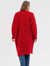 Load image into Gallery viewer, Pocketed Open Front Long Sleeve Longline Cardigan
