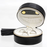 Black Travel Round Jewelry Box Organizer for Women