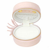 Pink Travel Round Jewelry Box Organizer for Women