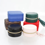 Pink Travel Round Jewelry Box Organizer for Women