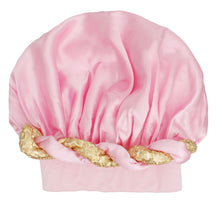 Load image into Gallery viewer, Bonnet Light Pink Gold Satin Wide Edge Twist Women
