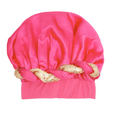 Load image into Gallery viewer, Bonnet Hot Pink Gold Satin Wide Edge Twist Women
