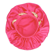 Load image into Gallery viewer, Bonnet Hot Pink Gold Satin Wide Edge Twist Women
