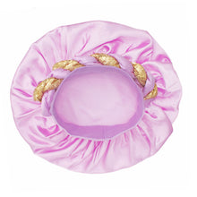 Load image into Gallery viewer, Bonnet Purple Gold Satin Wide Edge Twist Women
