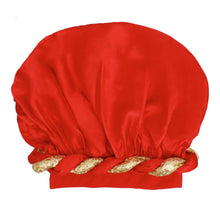 Load image into Gallery viewer, Bonnet Red Gold Satin Wide Edge Twist Women
