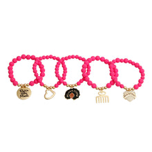 Cargar imagen en el visor de la galería, Matte Fuchsia Black Girl Magic Charm Bracelets
