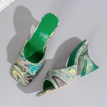 Cargar imagen en el visor de la galería, Contrast Peep Toe Mid Heels Sandals
