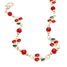 Load image into Gallery viewer, Anklet Cherry Red Bead and Gold Chain for Women
