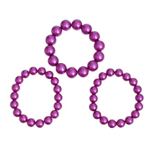 Load image into Gallery viewer, Bracelet Purple Fuchsia Pearl 3 Pcs Set for Women
