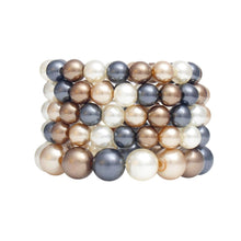 Cargar imagen en el visor de la galería, Bracelets Multi Browns Gray Cream Pearl 5pc Set
