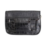 Black Croc Belt Bag