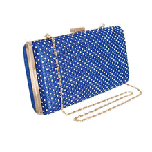 Cargar imagen en el visor de la galería, Clutch Hard Case Royal Blue Bag for Women
