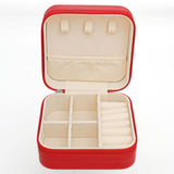 Red Travel Square Jewelry Box Organizer for Women