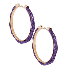 Load image into Gallery viewer, Purple Twisted Stone Hoops
