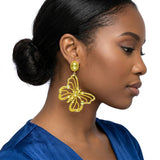 Dangle XL Yellow Glam Butterfly Post Earrings