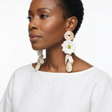 Ivory Oversized Natural Floral Drop Earrings