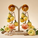 Oversized Yellow Faux Flower Tropical Earrings