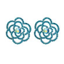 Load image into Gallery viewer, Stud Blue Rose Cutout Small Earrings for Women
