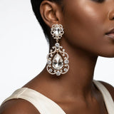 Gold Teardrop Filigree Vintage Clip On Earrings