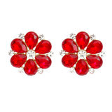 Ruby Radiance Blossom Studs: Unveil Your Passion