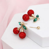 Stud Pin Up Inspo Double Cherry Glam Earrings