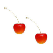 Load image into Gallery viewer, Cherry Drop Orange Red Gold Stem Earrings Women
