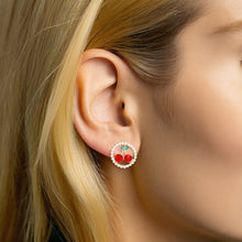 Cargar imagen en el visor de la galería, Stud Round Pearl Sugar and Sass Cherry Earrings
