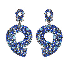 Cargar imagen en el visor de la galería, Drop Royal Blue Hematite 9 Earrings for Women
