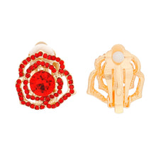 Cargar imagen en el visor de la galería, Clip On Red Rose Cutout Small Earrings for Women
