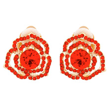 Cargar imagen en el visor de la galería, Clip On Red Rose Cutout Small Earrings for Women
