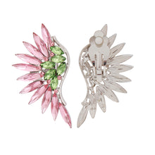 Load image into Gallery viewer, Clip On AKA Pink Green Wing Earrings for Women
