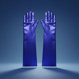Royal Blue Metallic Formal Long Gloves ZPB SGRHO