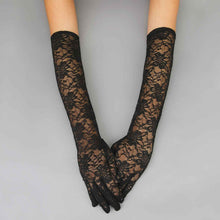 Cargar imagen en el visor de la galería, Black Lace Long Formal Gloves for Women
