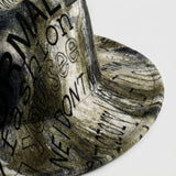 Fedora Olive Green and Black Graffiti Tie Dye Hat