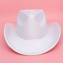 Cargar imagen en el visor de la galería, Cowboy Hat White Iridescent Stripe Fashion Hat
