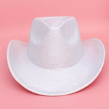 Cowboy Hat White Iridescent Stripe Fashion Hat