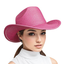 Cargar imagen en el visor de la galería, Cowboy Hat Fuchsia Glittery Rodeo Style for Women
