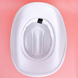 Cowboy Hat White Metallic Finish Fashion Hat