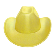Cargar imagen en el visor de la galería, Cowboy Hat Yellow Metallic Finish Fashion Hat
