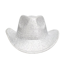 Cargar imagen en el visor de la galería, Cowboy Hat Silver Metallic Glittering Fashion Hat
