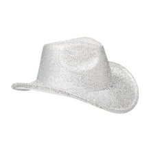 Cargar imagen en el visor de la galería, Cowboy Hat Silver Metallic Glittering Fashion Hat
